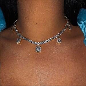 Gold  gemstone Necklace 16inch